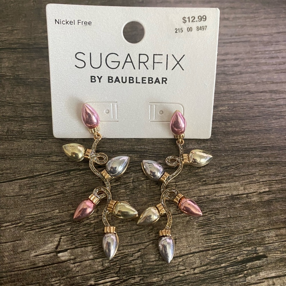 Christmas Lights Multi Color Drop Earrings.